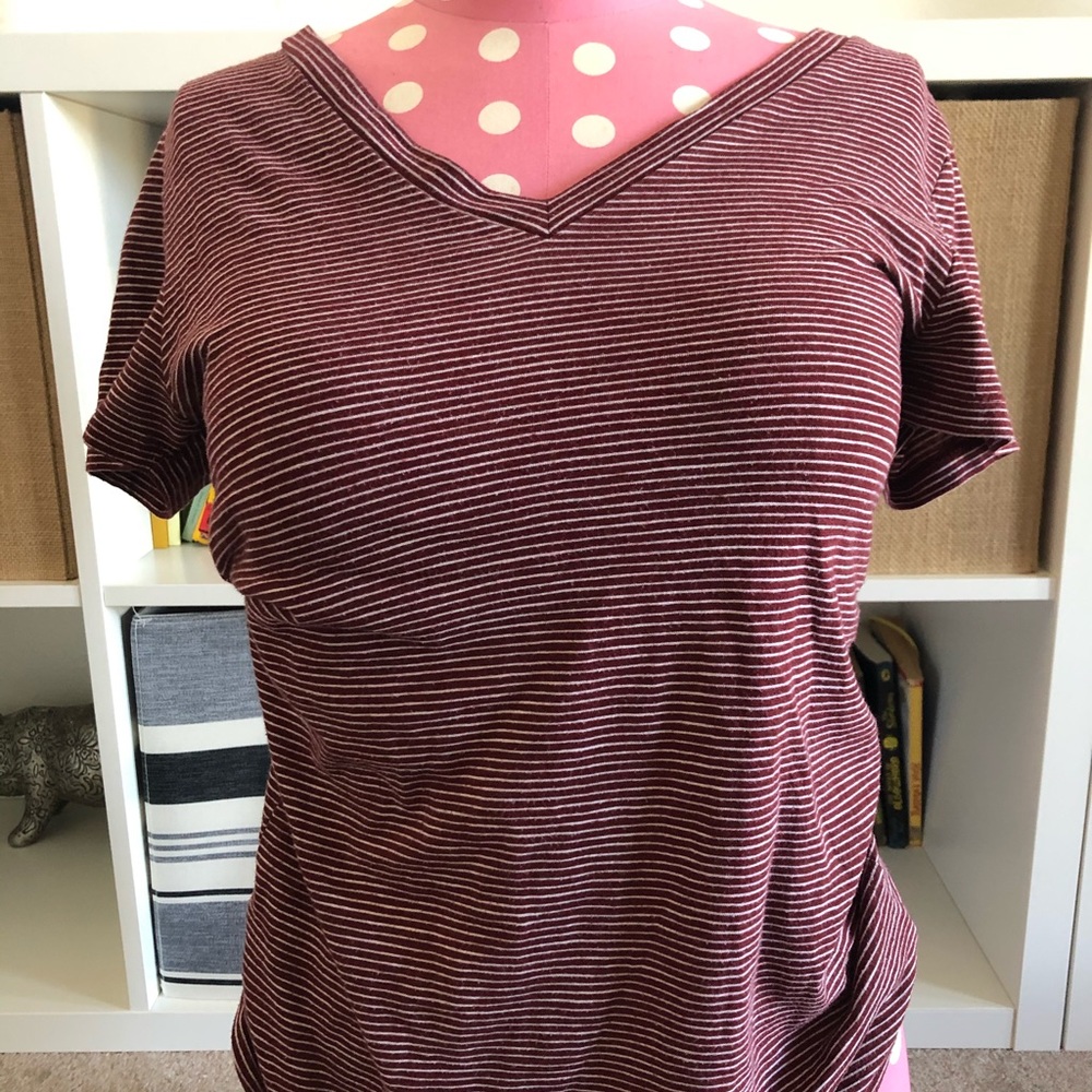 Cute V- Neck striped T-shirt